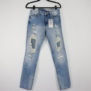 ZARA Trafaluc Distressed Denim Jeans Women’s Size 6 NWT